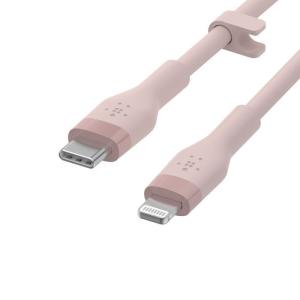 BELKIN USB-C to ライトニング シリコン やわらかケーブル 1m(ピンク) CAA009BT1MPK 返品種別A｜joshin