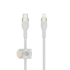 BELKIN BOOST↑CHARGE PRO Flex USB-C to Lightning 高耐久編込シリコンケーブル 1m (ホワイト) CAA011BT1MWH 返品種別A｜joshin