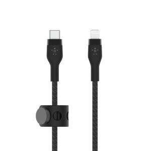 BELKIN BOOST↑CHARGE PRO Flex USB-C to Lightning 高耐久編込シリコンケーブル 2m (ブラック) CAA011BT2MBK 返品種別A｜joshin