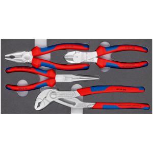 クニペックス プライヤーセット ウレタントレイ入り KNIPEX プライヤーセット「Basic Chrom」 00 20 01 V17 返品種別B