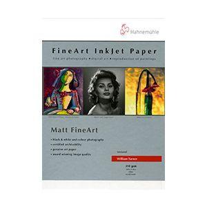 ハーネミューレ インクジェット用紙 厚手 マットテクスチャードホワイト A2 25枚 Hahnemuhle William Turner ウイリアム ターナー 310gsm 430284