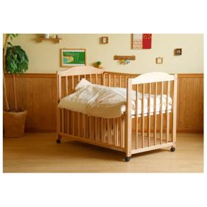 石崎家具 日本製 ベビーベッド「エリーゼ」レギュラーサイズ 棚 収納