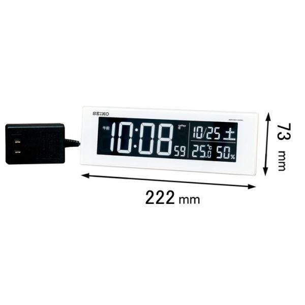 セイコー 交流式デジタル目覚まし時計(カラーLED表示)(白) DL305W 返品種別A