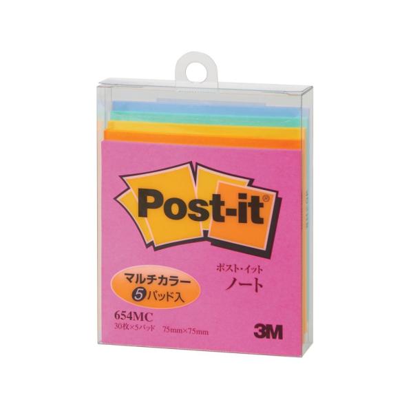 スリーエム ポスト・イット ノート 75mm×75mm 5色×50枚(マルチカラー) Post-it...