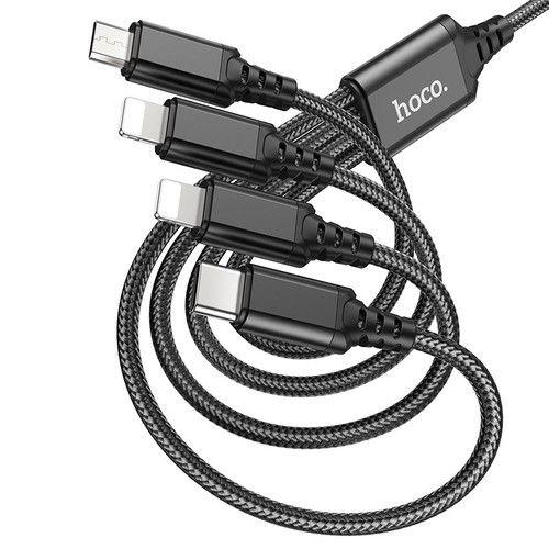 hoco. hoco X76 4in1 充電ケーブル(Lightning×2/ Type-C×1/ ...