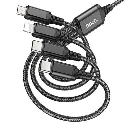 hoco. hoco X76 4in1 充電ケーブル(Lightning×1/ Type-C×2/ ...
