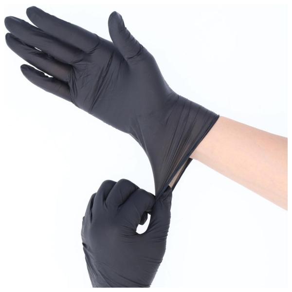 エブノ パウダーフリー手袋(ブラック・サイズ：SS) ニトリルトライ3 BF019987-1A-2B...