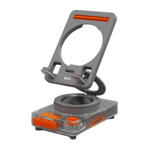WINTECH スマホスタンド型ワイヤレススピーカー(グレー) KBT-560SSGY 返品種別A