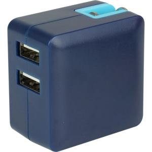 ITSUWA AC充電器 USB2ポート コンパクトタイプ 計3.1A(青) MCAA2003BU 返品種別A｜joshin