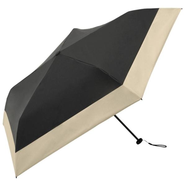 because(ビコーズ) PUコーティング スーパーライト 晴雨兼用 折傘(バイカラー/ ブラック...