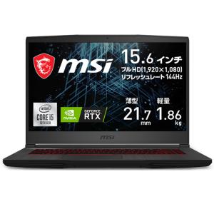 MSI GF65 Thin 10U(Core i5/  8GB/  512GB/  RTX 3060) 15.6型 ゲーミングノートパソコン GF65-10UE-256JP 返品種別B