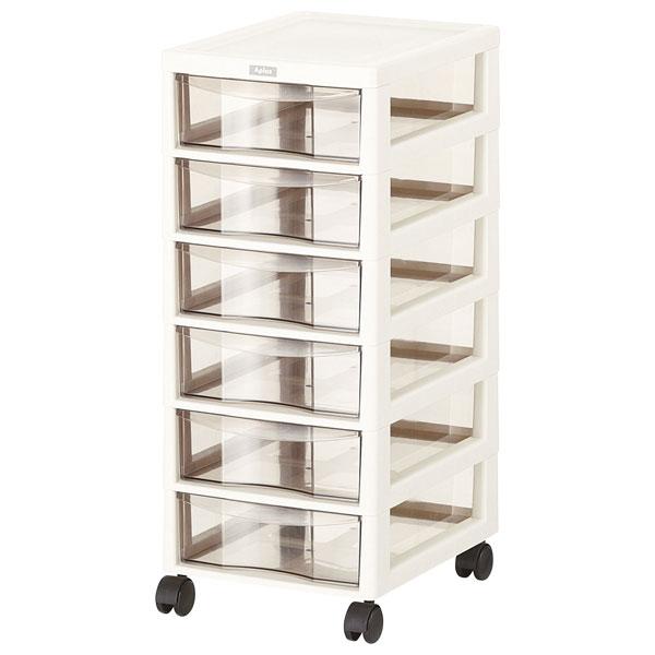 JEJアステージ キャスター付引出収納ケース アプロス A4(深型・6段・アイボリー) JEJ 10...