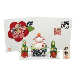 京都 リュウコドウ 型染め和紙迎春お飾りセット 迎春 縁起物 正月飾り 開運グッズ 和風インテリア 和雑貨 和小物 日本土産 龍虎堂 006-0823