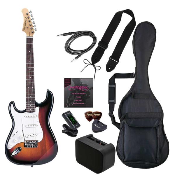 フォトジェニック 左利き用エレキギター(サンバースト)ライトセット ストラトキャスタータイプ PHO...