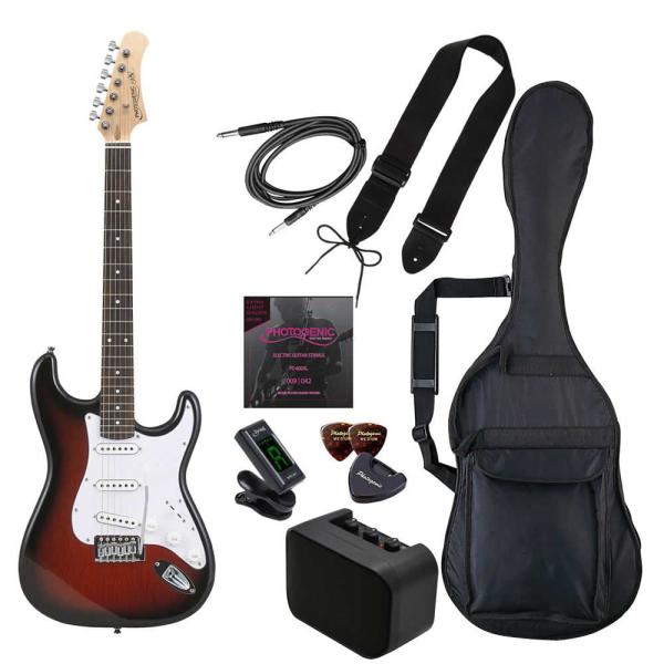 フォトジェニック エレキギター(レッドサンバースト)ライトセット ストラトキャスタータイプ PHOT...