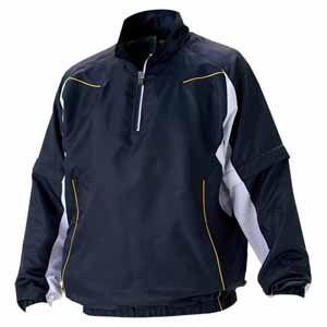 ゼット 男女兼用半袖/ 長袖ジャンパー ZETT 野球 長袖/ 半袖切り替え式ハーフジップジャンパー Z-BOV515-2911-2XO