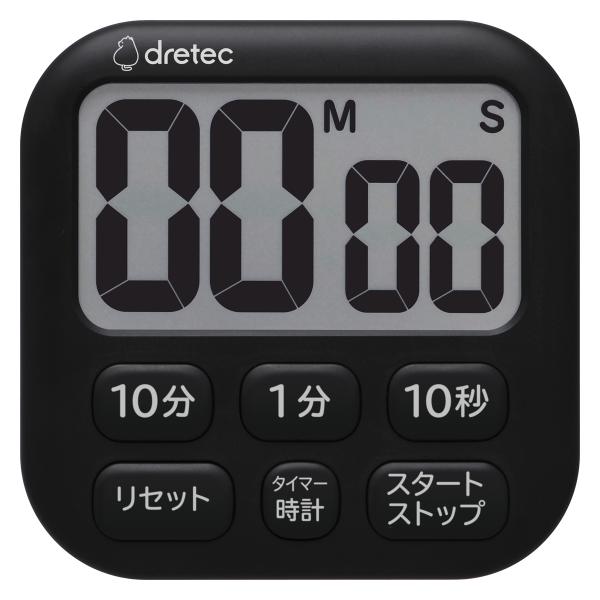 ドリテック キッチンタイマー ブラック dretec 抗菌タイマー「ポポラ6」 T-621BK 返品...