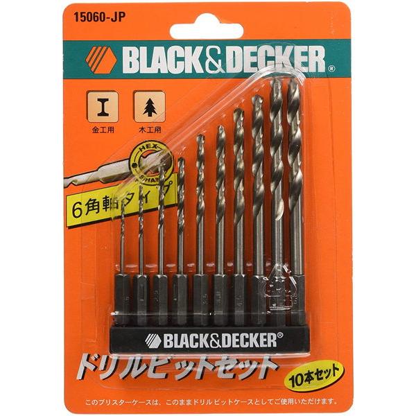 ブラック＆デッカー 6角軸ドリル 10本セット BLACK+DECKER 15060 返品種別B