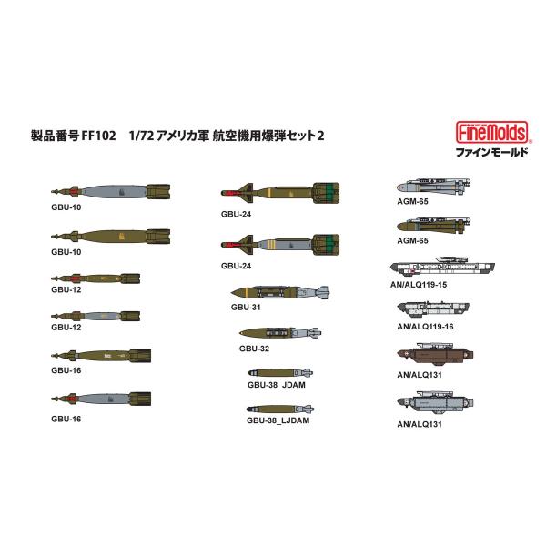 ファインモールド 1/ 72 アメリカ軍 航空機用爆弾セット2(FF102)ディテールアップパーツ ...
