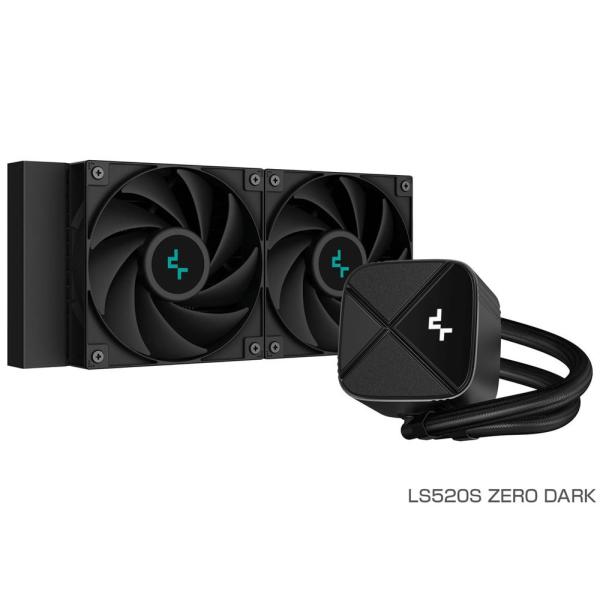 Deepcool 水冷一体型CPUクーラー LS520S ZERO DARK 240mm(ブラック)...