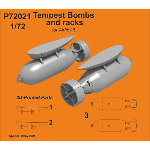 CMK 1/ 72 テンペスト用1000Lb爆弾＆ラック・2個・エアフィクス(CMP72021)ディ...
