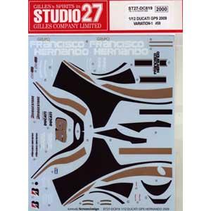 スタジオ27 1/12 ドゥカティ GP9 #59 GP of Spain (タミヤ対応) オリジナルデカール (DC819) デカールの商品画像