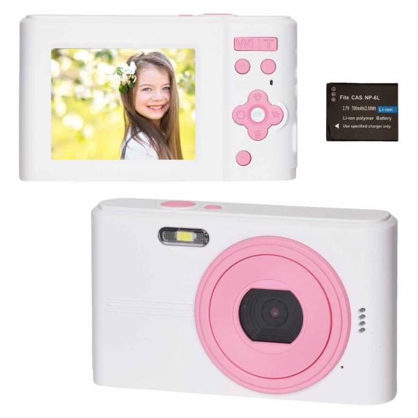 KEIYO コンパクトデジタルカメラ(ホワイト×ピンク) NT-DC001-WPK 返品種別A