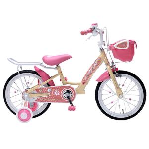 マイパラス 16インチ幼児用自転車 バスケット・補助輪付き (メーカー直送・他商品との同時購入不可)(アプリコット) 返品種別B｜joshin