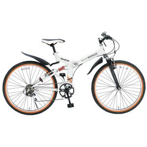マイパラス 折りたたみ自転車 ATB 26インチ 6段変速 Wサス(ホワイト) MYPALLAS M-670 返品種別B