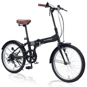 マイパラス 20インチ折りたたみ自転車 シマノ6段変速 (メーカー直送・他商品との同時購入不可)(マットブラック) 返品種別B｜joshin