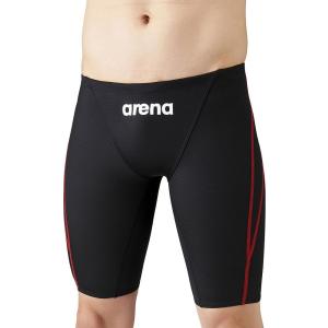 アリーナ 男性用 競泳水着 ハーフスパッツ  arena アクアアドバンスト ARN1022M-BKRD-L 