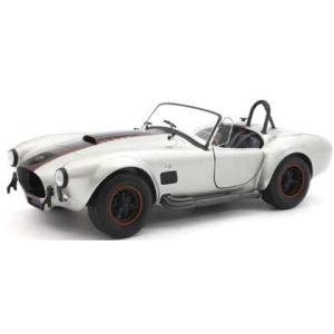 ミニカー 1965 シェルビー コブラ 427 白色青ライン 脱着可能屋根付き