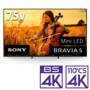 (標準設置無料 設置Aエリアのみ) ソニー 75V型 Mini LED液晶テレビ［BS・CS 4Kチューナー内蔵］ SONY BRAVIA(ブラビア) 5(XR53シリーズ) K-75XR53 返品種別A