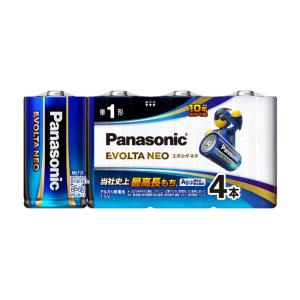 パナソニック アルカリ乾電池単1形 4本パック Panasonic EVOLTA NEO LR20NJ/ 4SW 返品種別A｜joshin