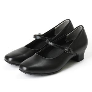 Lady worker(レディワーカー) ベルト付き スクエアトゥパンプス(ブラック・サイズ：23....