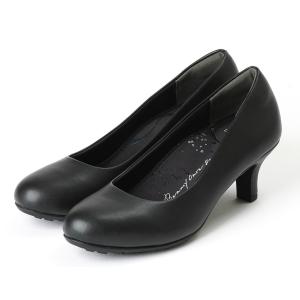 Lady worker(レディワーカー) ラウンドトゥパンプス(ブラックスムース・サイズ：23.0c...