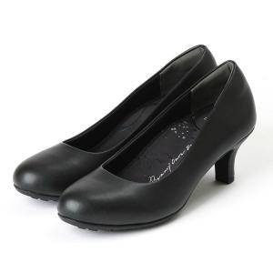 Lady worker(レディワーカー) ラウンドトゥパンプス(ブラックスムース・サイズ：23.5c...