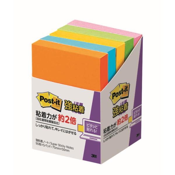 スリーエム ポスト・イット ノート 強粘着タイプ 75mm×50mm Post-it 656-5SS...