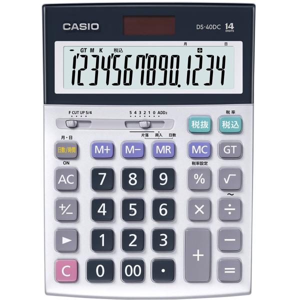 カシオ 本格実務電卓 14桁 日数＆時間計算タイプ デスクタイプ DS-40DC 返品種別A