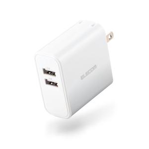 エレコム 24W AC充電器 USB×2ポート(ホワイト) MPA-ACU05WH 返品種別A｜joshin