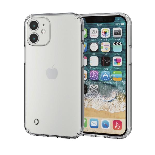 エレコム iPhone 12 mini(5.4インチ)用 ハイブリッド ケース TRANTECT(ク...