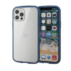 エレコム iPhone 12/ 12 Pro(6.1インチ)用 ハイブリッド ケース TOUGH SLIM LITE フレームカラー(ネイビー) PM-A20BTSLFCNV 返品種別A｜joshin