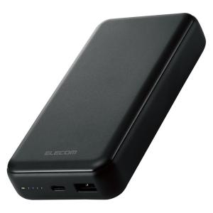 エレコム モバイルバッテリー 20000mAh USB Power Delivery準拠 20W USB-A出力1ポート USB-C入出力1ポート(ブラック) DE-C34-20000BK 返品種別A｜Joshin web