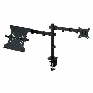 エレコム モニターアーム ノートパソコンアーム ロング アーム デュアル  モニター 17〜32インチ 耐荷重9kg DPA-DL04BK
