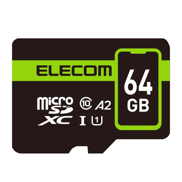エレコム スマートフォン用microSDXCメモリカード 64GB 読み込み最大90MB/ s 最低...
