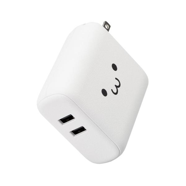 エレコム モバイルバッテリー コンセント一体型 5000mAh 12W 出力(USB A×2) 2台...