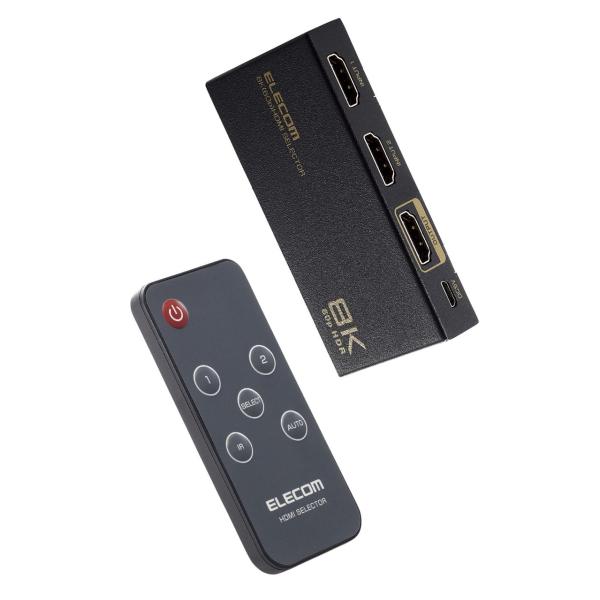 エレコム HDMIセレクター(2入力・1出力) ELECOM DH-SW8KP21BK 返品種別A