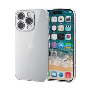エレコム iPhone15 Pro(6.1inch/ 3眼)用 ケース ハイブリッド カバー 衝撃吸収 カメラレンズ保護設計 ストラップホール付 (クリア) PM-A23CHVCKKCR 返品種別A