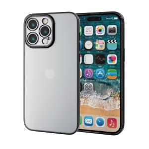 エレコム iPhone15 Pro Max(6.7inch/ 3眼)用 ケース ソフト カバー カメラレンズ保護設計 (メタリックブラック) PM-A23DUCTMKBK 返品種別A｜joshin