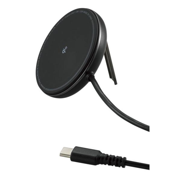 エレコム 2Way マグネットQi2規格対応 ワイヤレス充電器(15W・卓上) 1m (ブラック) ...